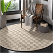 Safavieh Trace 200 6' Round Hand Tufted Wool Rug in Beige and Beige