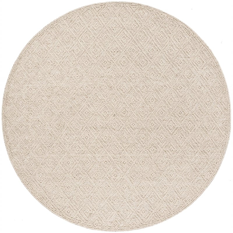 Safavieh Trace 200 6' Round Hand Tufted Wool Rug in Beige and Beige