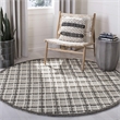 Safavieh Trace 200 6' Round Hand Tufted Wool Rug in Gray
