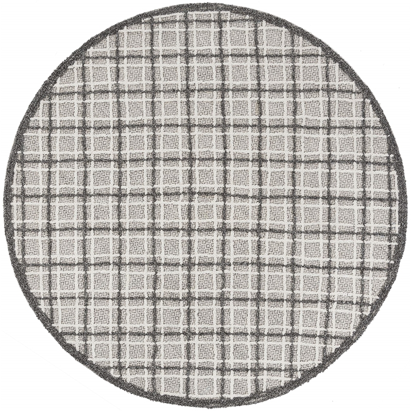 Safavieh Trace 200 6' Round Hand Tufted Wool Rug in Gray