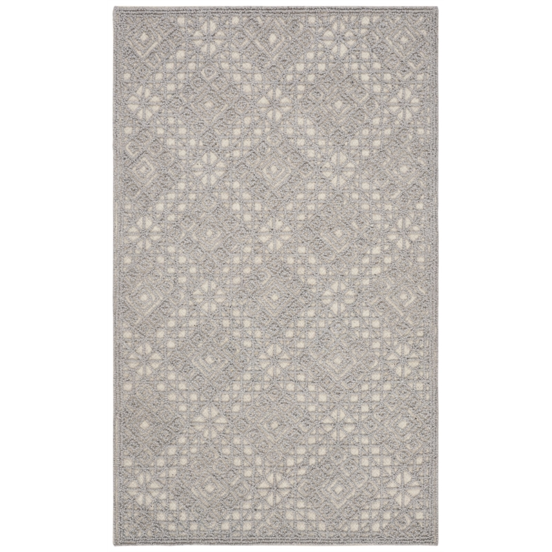 Safavieh Trace 200 3' x 5' Hand Tufted Wool Rug in Gray and Gray