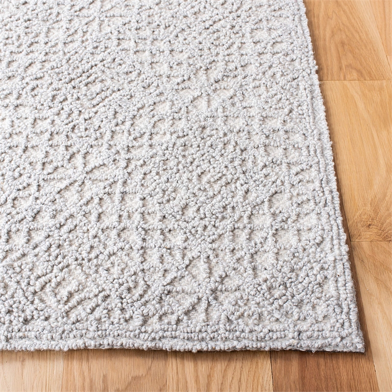 Safavieh Trace 200 6' Square Hand Tufted Wool Rug in Gray and Gray