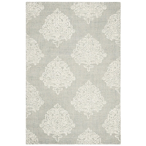 Safavieh Abstract 2'3&quot x 8' Hand Tufted Wool Runner Rug in Aqua and Ivory