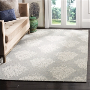 Safavieh Abstract 6' Square Hand Tufted Wool Rug in Aqua and Ivory