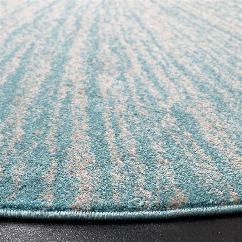 Safavieh Evoke 3' Round Rug in Aqua and Ivory