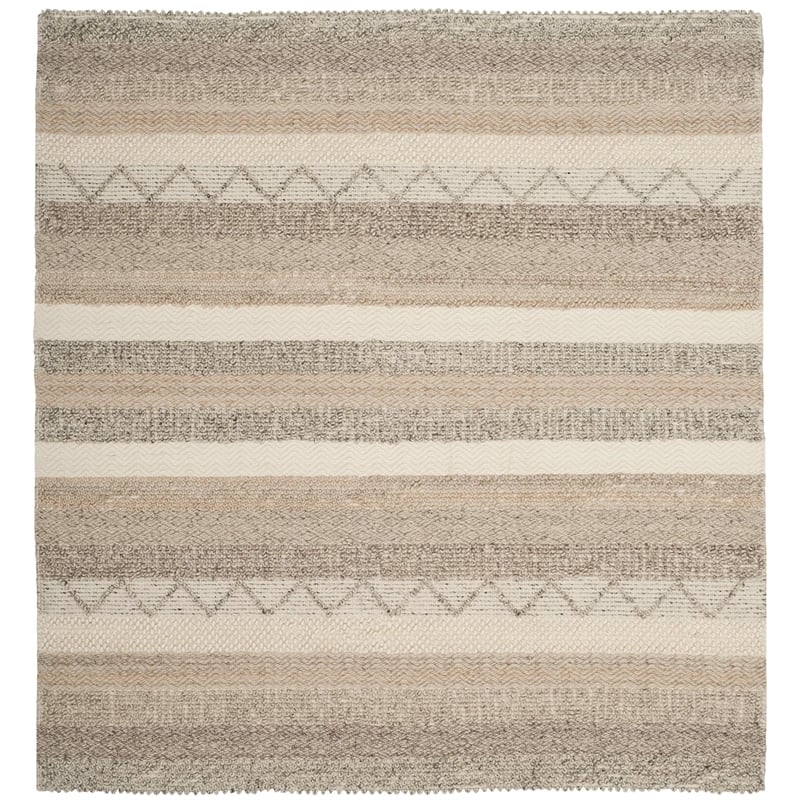 Safavieh Natura 8' Square Hand Woven Wool Rug in Beige