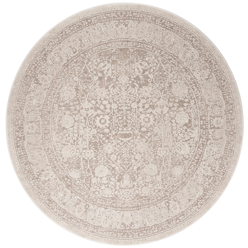 Safavieh Reflection 5' Round Rug in Beige and Cream