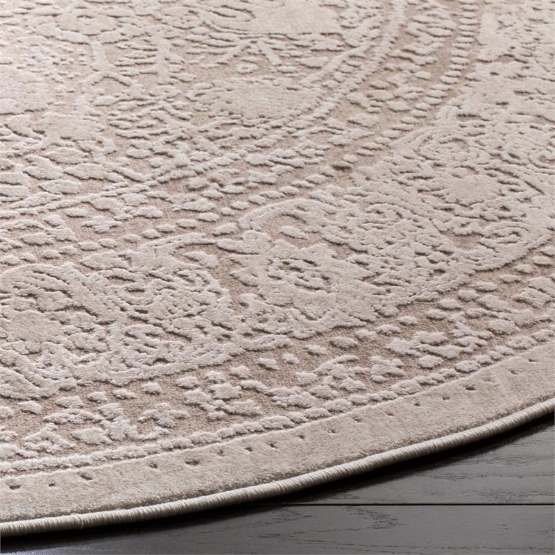Safavieh Reflection 5' Round Rug in Beige and Cream