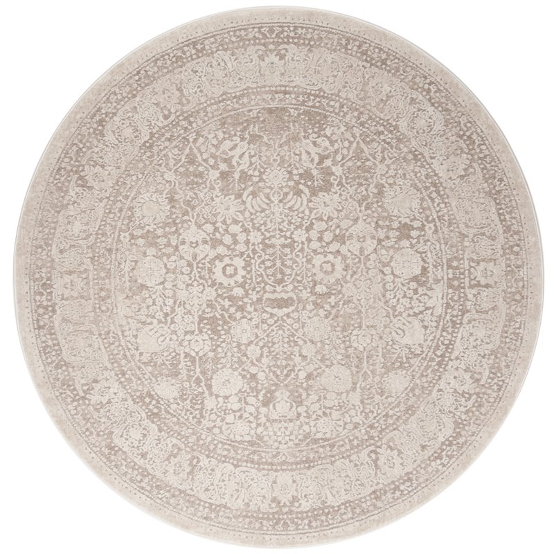 Safavieh Reflection 5' Round Rug in Beige and Cream