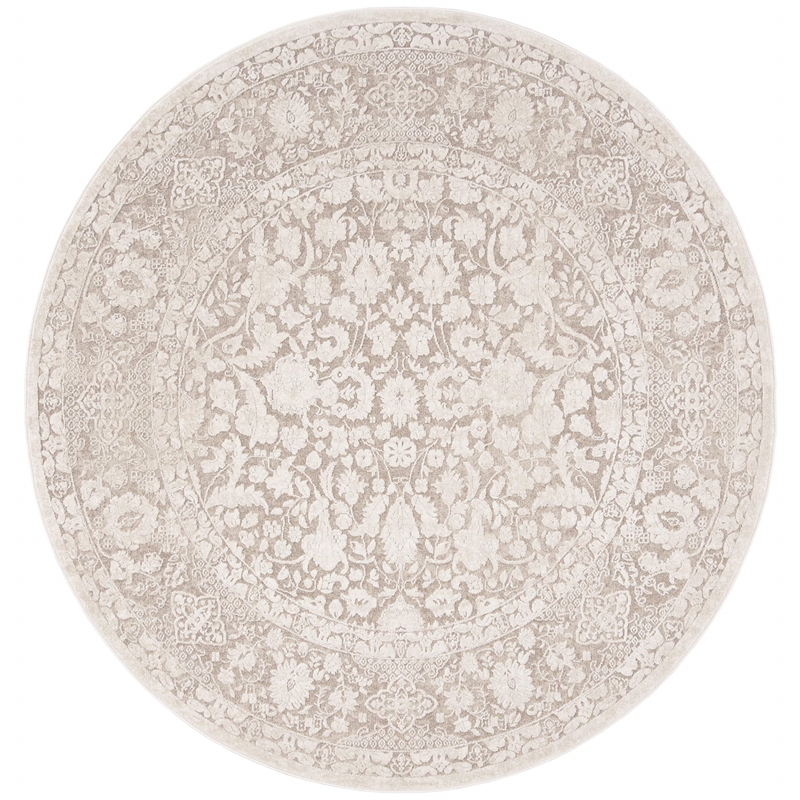 Safavieh Reflection 5' Round Rug in Beige and Cream