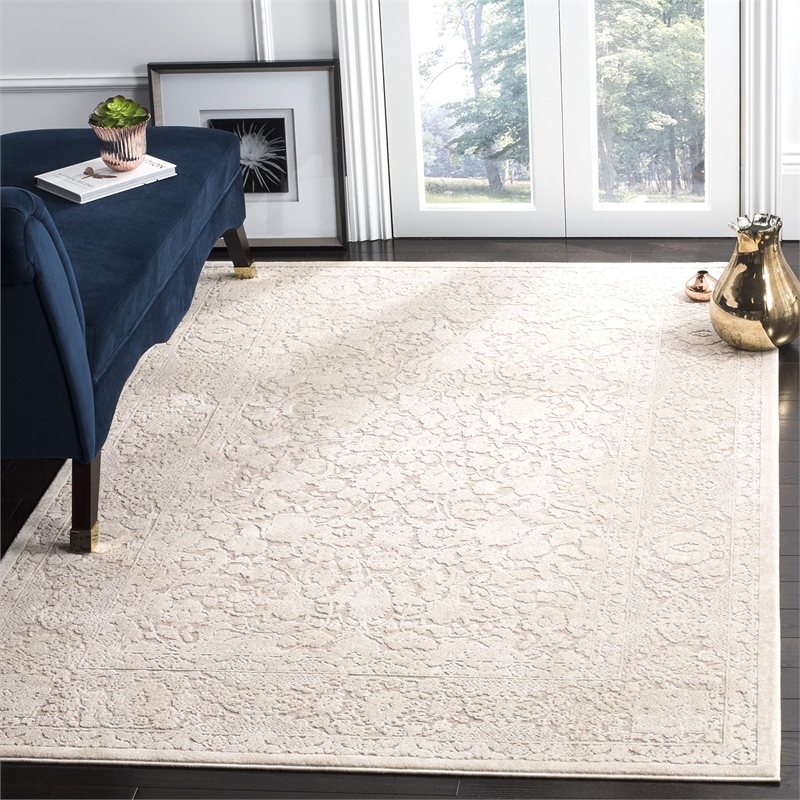 Safavieh Reflection 5' Square Rug in Beige and Cream
