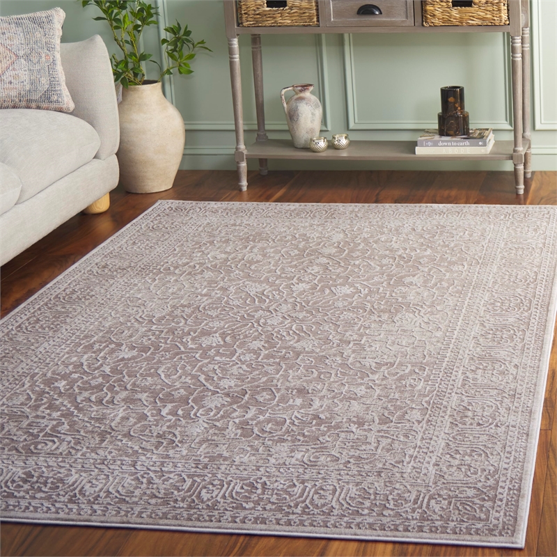 Safavieh Reflection 5' Square Rug in Beige and Cream