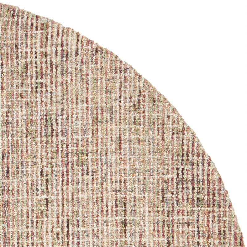 Safavieh Abstract 6' Round Hand Tufted Wool Rug in Beige and Rust