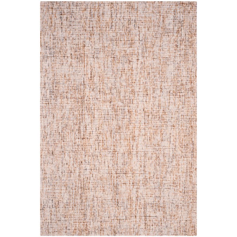 Safavieh Abstract 5' x 8' Hand Tufted Wool Rug in Beige and Rust