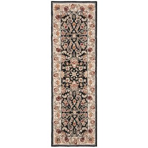 safavieh easy care hand hooked rug in black and ivory