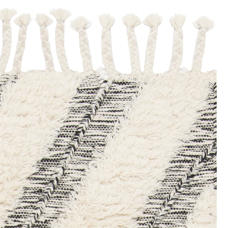 Safavieh Kenya 3' x 5' Hand Knotted Wool Rug in Black and Ivory