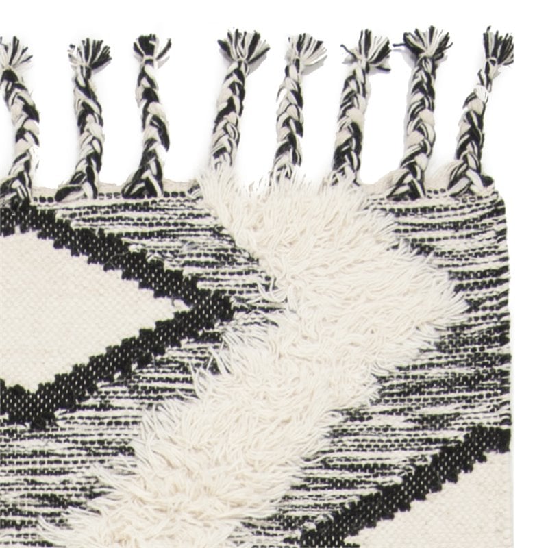 Safavieh Kenya 3' x 5' Hand Knotted Wool Rug in Black and Ivory