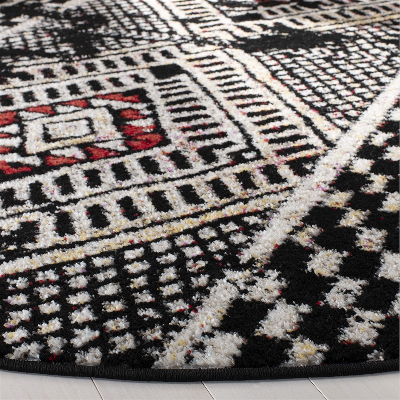 Safavieh Adirondack 6' Round Rug in Black and Light Gray