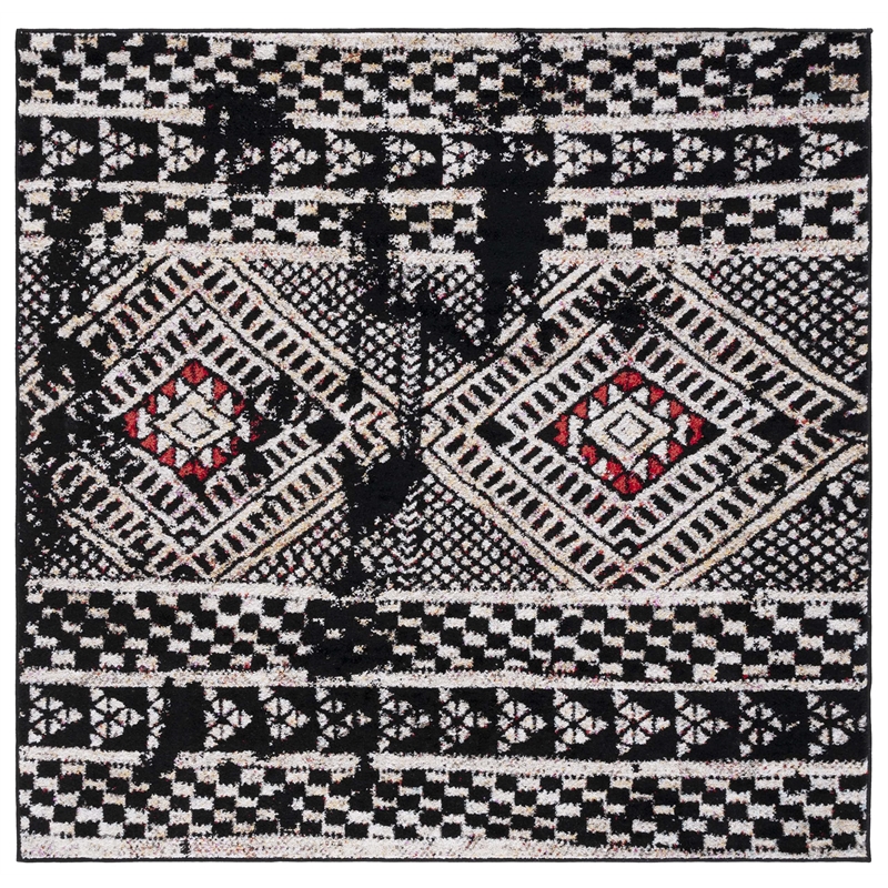 Safavieh Adirondack 6' Square Rug in Black and Light Gray