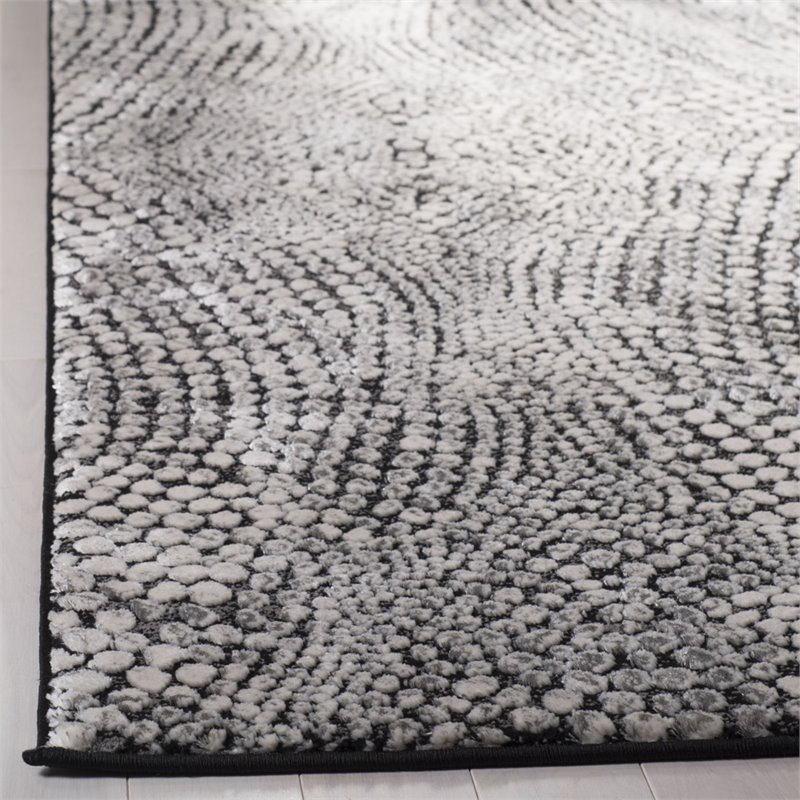 Safavieh Lurex 2' x 8' Runner Rug in Black and Light Gray
