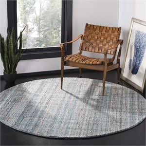 Safavieh Abstract 6' Round Hand Tufted Rug in Blue