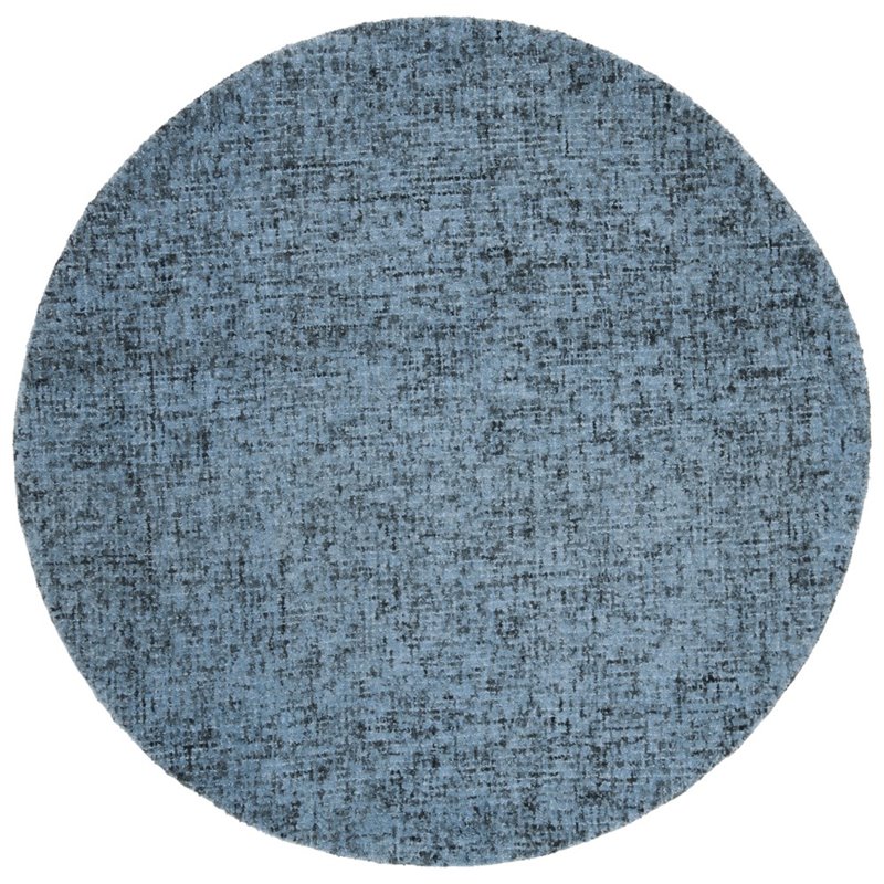 Safavieh Abstract 6' Round Hand Tufted Wool Rug in Blue