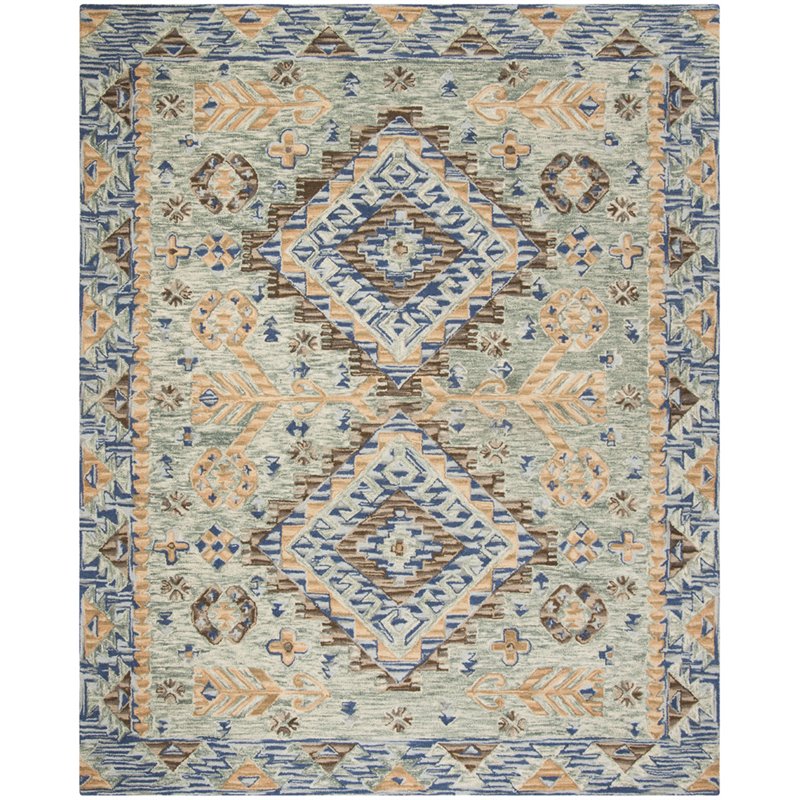 Safavieh Aspen 9' x 12' Hand Tufted Wool Rug in Blue and Beige Cymax