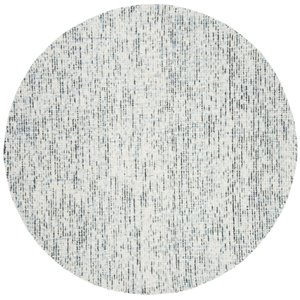 Safavieh Abstract 6' Round Hand Tufted Wool Rug in Blue and Charcoal