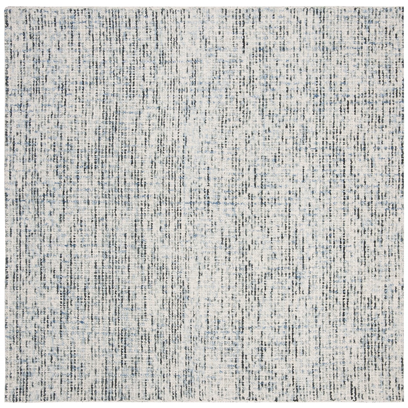 Safavieh Abstract 6' Square Hand Tufted Wool Rug in Blue and Charcoal