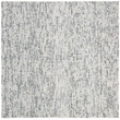 Safavieh Abstract 6' Square Hand Tufted Wool Rug in Blue and Charcoal