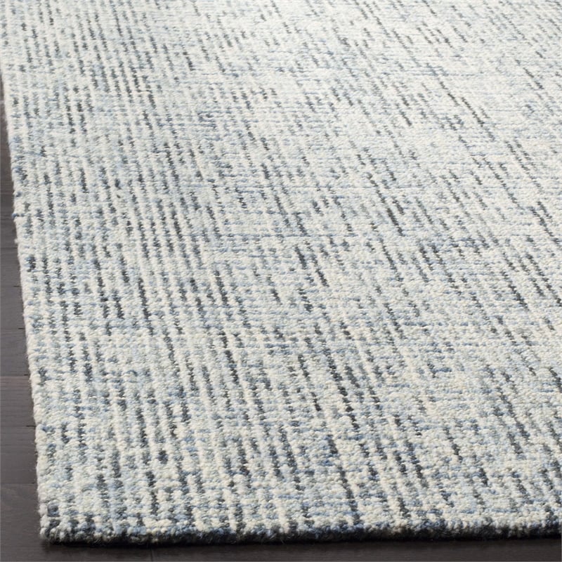 Safavieh Abstract 9' x 12' Hand Tufted Wool Rug in Blue and Charcoal
