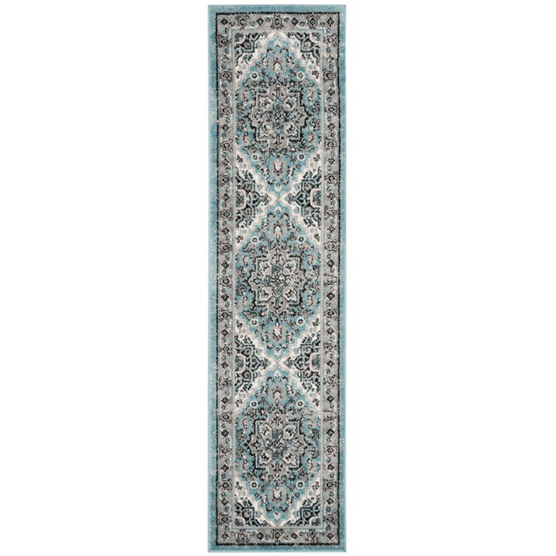 Safavieh Skyler 2' x 6' Runner Rug in Blue and Black
