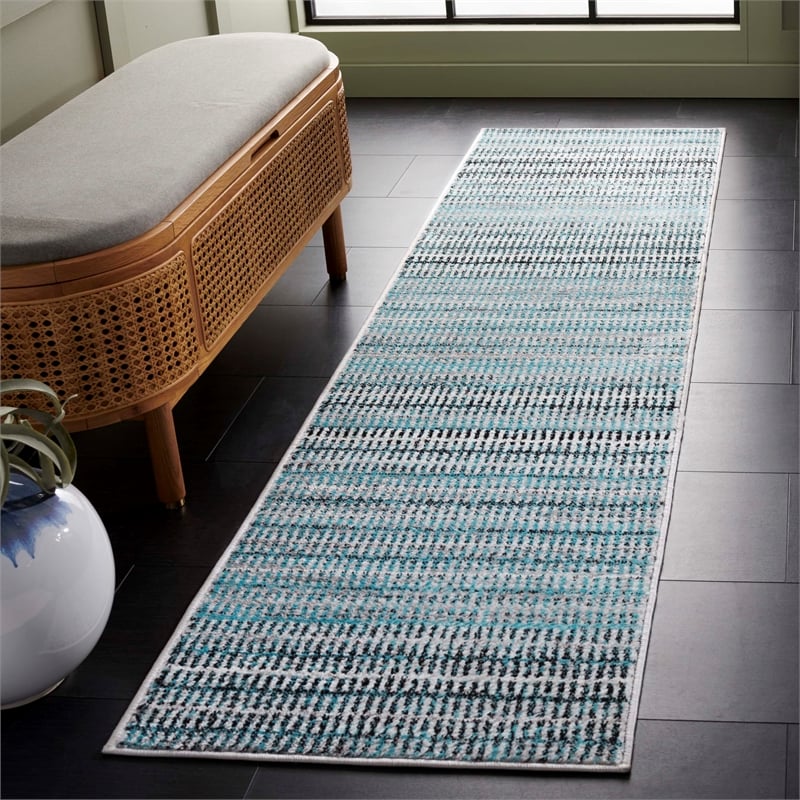 Safavieh Skyler 2' x 10' Runner Rug in Blue and Gray