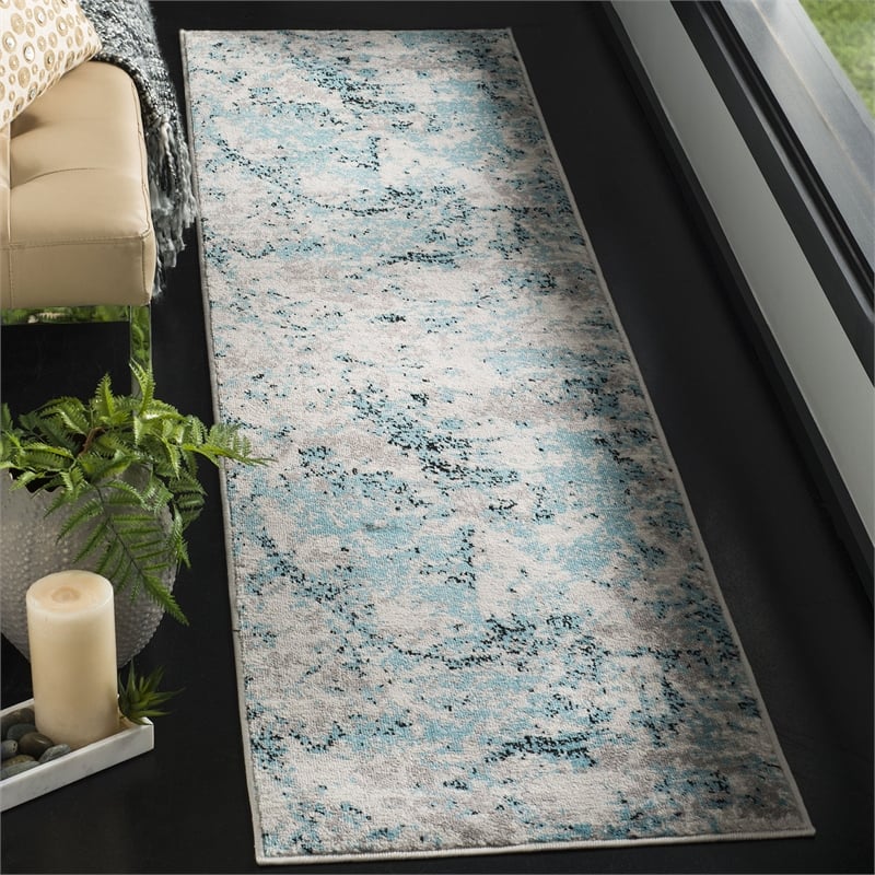 Safavieh Skyler 2' x 12' Runner Rug in Blue and Ivory