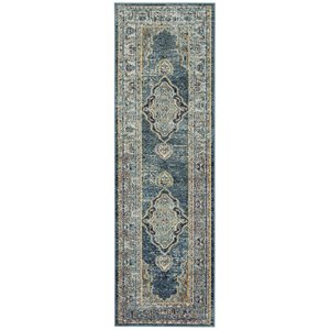 Safavieh Crystal 2'2&quot x 5' Runner Rug in Blue and Yellow