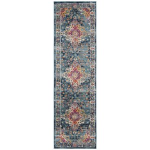 Safavieh Madison 2'3&quot x 8' Runner Rug in Blue and Yellow