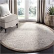 Safavieh Abstract 6' Round Hand Tufted Wool Rug in Brown and Ivory