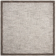 Safavieh Abstract 6' Square Hand Tufted Wool Rug in Brown and Ivory