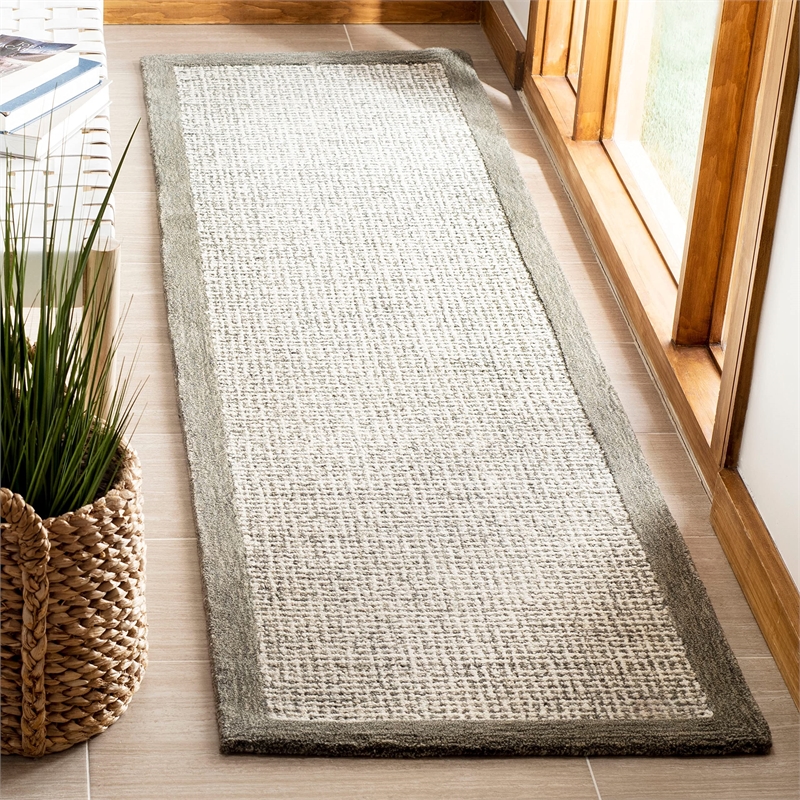 Safavieh Abstract 5' x 8' Hand Tufted Wool Rug in Brown and Ivory