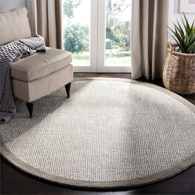 Safavieh Abstract 5' x 8' Hand Tufted Wool Rug in Brown and Ivory