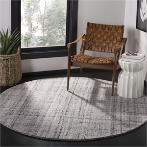 Safavieh Abstract 6' Round Hand Tufted Rug in Camel and Black