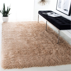 Safavieh Venice 4' Square Hand Tufted Shag Rug in Champagne