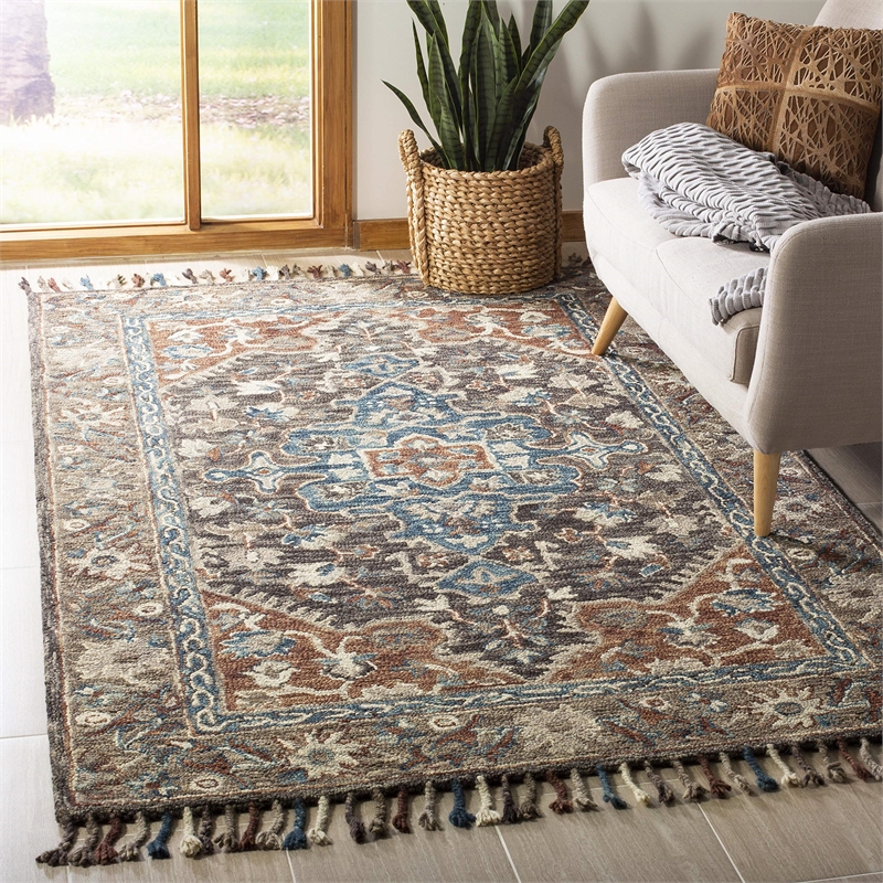Safavieh Aspen 6' x 9' Hand Tufted Wool Rug in Charcoal
