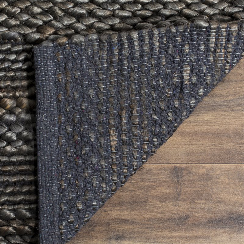 Safavieh Natural Fiber 10' x 14' Hand Woven Jute Rug in Charcoal