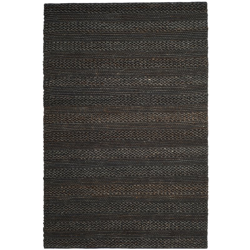 Safavieh Natural Fiber 10' x 14' Hand Woven Jute Rug in Charcoal