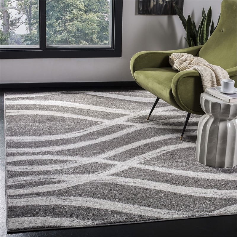 Safavieh Adirondack 10' x 14' Rug in Charcoal and Ivory