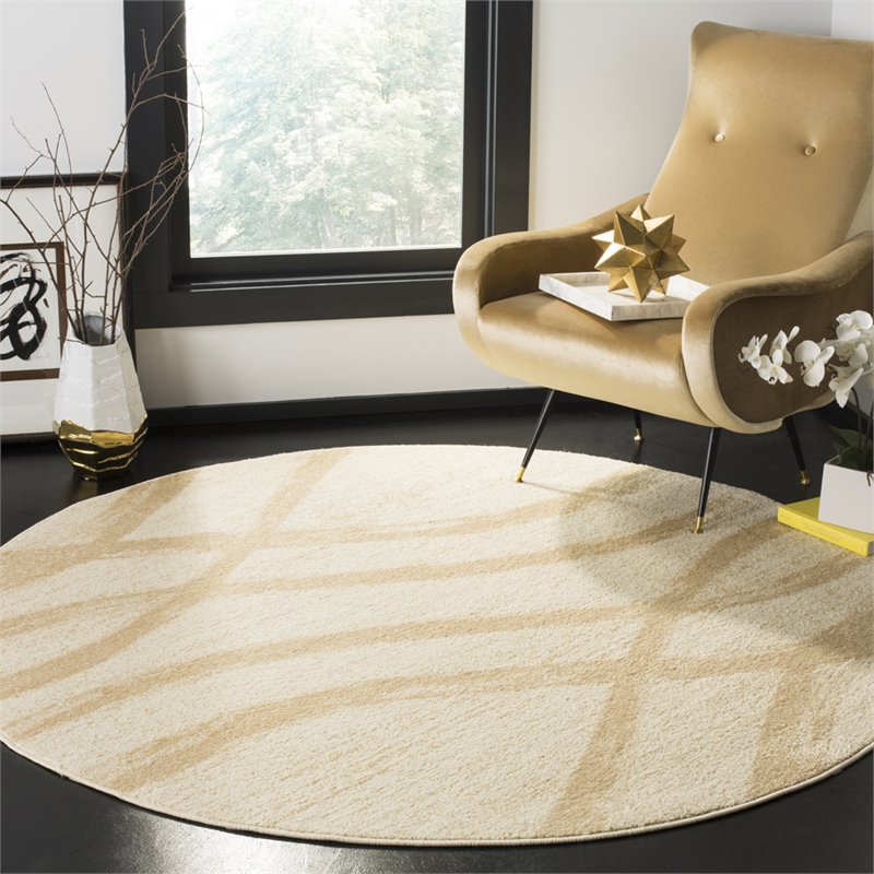 Safavieh Adirondack 4' Round Rug in Cream and Champagne