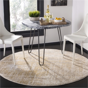 Safavieh Adirondack 6' Round Rug in Cream and Gold