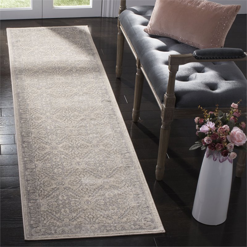Safavieh Brentwood 2' x 8' Runner Rug in Cream and Gray