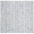 Safavieh Abstract 6' Square Hand Tufted Wool Rug in Dark Blue and Rust